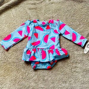 Girls Swimsuit Blue w/ Watermelon